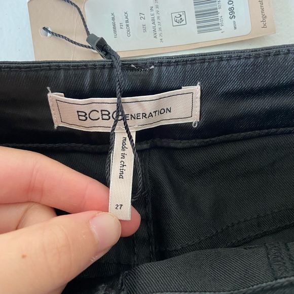 NWT | BCBGeneration women’s black faux leather pants —‎ size 27 - Picture 8 of 8